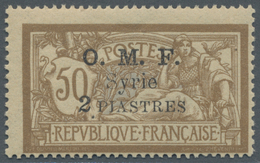 ** Syrien: 1921, 2.50pi. On 50c. Brown/blue Showing Variety "Missing 50 Of Surcharge", Unmounted Mint (slightest Fingerp - Syrie