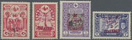 * Syrien: 1921,  Aïn-Tab Issue, Four Values With Carmine Surcharge, Fresh Colour, Well Perforated, Mint O.g. Previously - Syrie