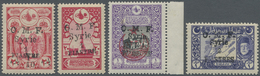 * Syrien: 1921,  Aïn-Tab Issue, Four Values With Black Surcharge, Fresh Colour, Well Perforated, Mint O.g. Previously Hi - Syrie