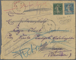 Br Syrien: 1921, Cover From Alexandrette Bearing 1 Pia. / 5c. Green And 2 Pia. / 25c. Blue Tied By Late Used "ISKENDERUN - Siria