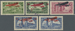 (*) Syrien: 1929/1930, Airmails, 0.50pi. To 25pi., Set Of Five Values With "SPECIMEN" Overprint, Originating From Presen - Syria