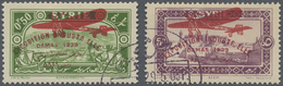 O Syrien: 1929, Damascus Fair, 0.50pi. Green (slight Thinning) And 5pi. Violet, Each With Missing 2nd "I" In "INDUSTRIEL - Syria