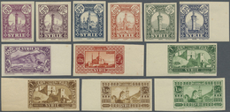 * Syrien: 1930/1936, Definitives "Views Of Syria", Complete Set Of 23 IMPERFORATE Marginal Stamps, Mint O.g. With Hinge - Syrie