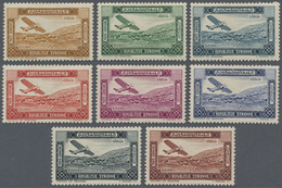 * Syrien: 1934, 10 Years Republic Air Mail Issue 10 Proofs Without Value In Issued Colors, Mint Hinged, Very Fine And A - Syrie