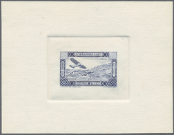 (*) Syrien: 1934, 10 Years Republic Air Mail Issue Three Sunk Die Proofs Without Value On Thick Paper, Colors Violet, Bl - Syria