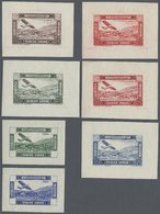 (*) Syrien: 1934, 10 Years Republic Air Mail Issue Seven Die Proofs Without Value On Thin Paper In Different Colors, Ver - Syria