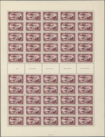 ** Syrien: 1936, Damascus Fair, Airmails 0.50pi. To 5pi., Each As Complete Sheet Of 50 Stamps With Five Gutters (horiz. - Syrie