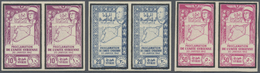 ** Syrien: 1943, Death Of The President 1 P.-50 P. Imperforated, Complete Set With Nine Horizontal Pairs, Mint Never Hin - Syrie