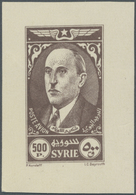 * Syrien: 1944, President Schukri El-Kuwatli 500p. Imperforate PROOF In Dark Brown On Gummed Paper (lightly Hinged) - Syrie