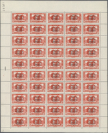 ** Syrien: 1945, Abu L-'Ala Al-Ma'arri Congress, 7.50pi. Red, Complete Sheet Of 50 Stamps, Unmounted Mint. Rare Unit! Ma - Syria