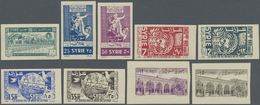 ** Syrien: 1949/1957, U/m Collection Of 16 IMPERFORATE Issues (=69 Stamps): Michel Nos. 586/16, 627/40, 645/49, 657/73, - Syrie