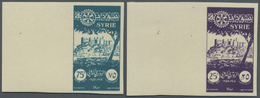 ** Syrien: 1955, 50th Anniversary Of Rotary International, IMPERFORATE Left Marginal Copies, Unmounted Mint. - Syrie