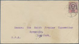 Br/ Thailand: Thailand, 1887, 12 A. Tied "BANGKOK2 23.12.1906" To Cover To US  Addressed To Smith Premier Typewriter Co. - Tailandia