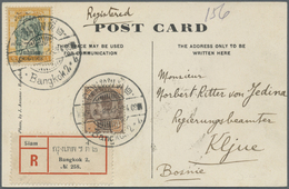 Br Thailand: 1909. Registered Picture Post Card Of 'Ruins At Loburi' Addressed To Bosnia Bearing SG 81, 64a Brown And Ch - Thaïlande