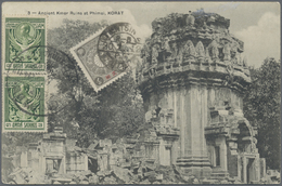 Br Thailand: 1911: Picture Postcard (Korat) Used From Bangkok To Tien-Tsin, CHINA Franked On Picture By Siam 1910 3s. Gr - Tailandia