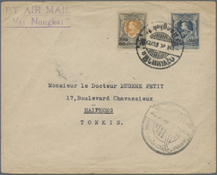 Br Thailand: 1923. Air Mail Envelope Addressed To Tonkin Bearing SG 217, 10s Bistre And Black And SG 221, 25s Indigo Tie - Thailand