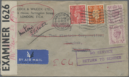 Br Thailand: 1941. Air Mail Envelope Written From The Great Britain Addressed To Bangkok Bearing SG 465, 2d Orange, SG 4 - Thaïlande