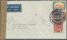 Br Thailand: 1941. Air Mail Envelope (vertical Fold) To The United States Bearing SG 289, 15s Blue (block Of 4), SG 293, - Thaïlande