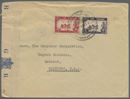 Br Thailand: 1941. Censored Envelope (shortened On Top) Addressed To Michigan Bearing SG 287, 5s Purple And SG 288, 10a - Thailand