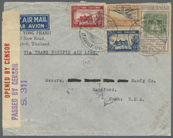 Br Thailand: 1941. Air Mail Envelope (faults) Addressed To The United States Bearing SG 243, 50s Black And Orange-brown, - Thaïlande