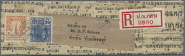 Br Thailand: 1943: Folded Bangkok Newspaper Franked With 1928 15s. Blue And 1943 2s. Brown-orange Tied By Bilingual Bang - Thailand
