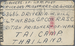 Br Thailand: 1943, PRISONER OF WAR MAlL. BURMA THAI RAILWAY. Stampless Envelope Endorsed ‘Prisoner Of War Post/Ser - Thaïlande