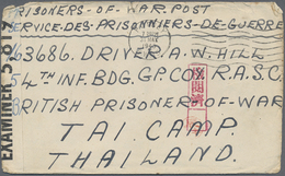 Br Thailand: 1943, PRISONER OF WAR MAlL. BURMA THAI RAILWAY. Stampless Envelope Endorsed ‘Prisoner Of War Post/Ser - Thailand