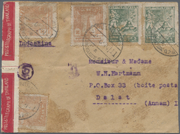 Br Thailand: 1944. Envelope (small Faults) Addressed To French Lndo-China Bearing SG 309, 3s Deep-green (2) And SG 311, - Thailand
