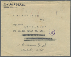 Br Thailand: 1946. Censored Envelope To The United States Bearing Yvert 197, 15s Blue (pair), 50s Orange And Green (3), - Thailand