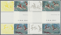 ** Thailand: 1998. Progressive Proof (9 Phases Inclusive Original) In Vertical Gutter Pairs For The Two 2b Values Of The - Thaïlande