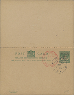 GA Thailand - Besetzung Malaiischer Gebiete: Penang, 1942, Stationery Reply Card KGVI 2+2 C. Green With Red "POSTAGE PAI - Thailand