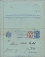 GA Thailand - Ganzsachen: 1901. Postal Stationery Letter Card (few Spots) 4a Blue Upgraded With SG 17, 24a Purple And Bl - Thaïlande