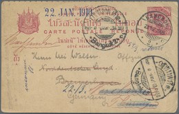 GA Thailand - Ganzsachen: 1909, 4 K. Canc. "BANGKOK 23.12.1909" To German Ship Officer Of NGL To Bremerhaven/Germany, Fw - Thailand