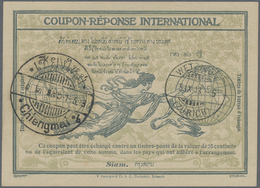 GA Thailand - Ganzsachen: 1913. International Reply Coupon Headed 'Coupon-Reponse International' Cancelled By Bilingual - Tailandia