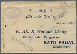 Br Thailand - Stempel: 1931.MISSENT TO BANGKOK: Cover From India Addressed To Batu Bahat, Johore State, Malaya. Missent - Tailandia