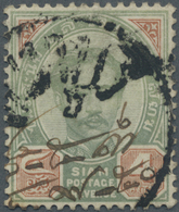 O Thailand - Stempel: "LAMPHUN" Cds. With Manuscript Date On 4 A. Green And Brown, Fine - Thailand