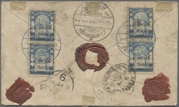 Br Thailand - Stempel: "Paknampoh..1.10", Bilingual Cancel In Blue, Two Clear Strikes On Two Vertical Pairs 14. Satang O - Thaïlande