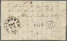 Br Thailand - Besonderheiten: 1848, US Prestamp Folded Letter From "PLYMOUTH Ind. MAY.10." With Straight Line "PAID" And - Tailandia