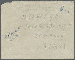 Br Thailand - Besonderheiten: 1945, LIBERATED DUTCH P.O.W.s BURMA-THAI RAILWAY. Stampless Envelope (corner Fault)written - Tailandia