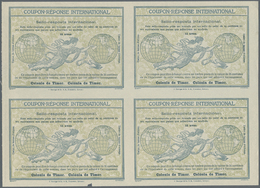 GA Timor: Design "Rome" 1906 International Reply Coupon As Block Of Four 15 Avos Timor. This Block Of International Repl - East Timor