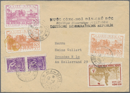 Br Vietnam-Nord (1945-1975): 1955 Agrar-reform 20 D Two Different Shades, One With Yellow Barr-overprint(?) Dito 50 D, D - Vietnam