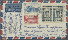 Br Vietnam-Nord (1945-1975): 1956, Vietnam-Nord Railway-line Hanoi/Nuc-Nam-Quan 100 D Blue And Embankment-dam 300 D On A - Viêt-Nam