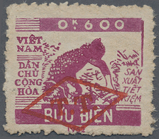 (*) Vietnam-Nord - Dienstmarken: 1953, 0,600 (kilo Rice) Red-lilac On Thick Paper With Rhomb-imprint "TT" Used For Due S - Viêt-Nam