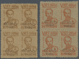 (*)/ Vietnam-Nord - Dienstmarken: 1955, 0.100/2 D. Resp. 5 D., Each In Blocks Of Four, Unused No Gum As Issued (Michel C - Viêt-Nam