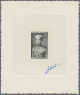 Vietnam-Süd (1951-1975): 1954, Crown Prince Bao-Long 40 C. As Sunken Die Proof In Black, Signature Of Artist. - Viêt-Nam