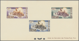 (*) Vietnam-Süd (1951-1975): 1955, Arrival Of Evacuated 0,70 - 100 $, Six Stamps On Two Single Die Proofs/Epreuves De Lu - Viêt-Nam