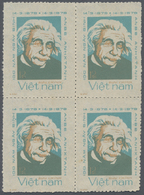 (*)/ Vietnam, Soz. Republik (ab 1975): 1977, Albert Einstein 12 Xu With Error "black Colour Missing", Block Of 4, Unused - Vietnam