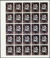 ** Schardscha / Sharjah: 1972. Progressive Proof (6 Phases) In Complete Sheets Of 25 For The Third 1r Value Of The APOLL - Sharjah