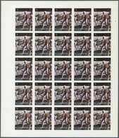 ** Schardscha / Sharjah: 1972. Progressive Proof (5 Phases) In Complete Sheets Of 25 For The Fourth 1r Value Of The APOL - Sharjah