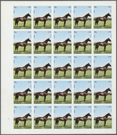 ** Schardscha / Sharjah: 1972. Progressive Proof (6 Phases) In Complete Sheets Of 25 For The 75dh Value Of The Set HORSE - Sharjah